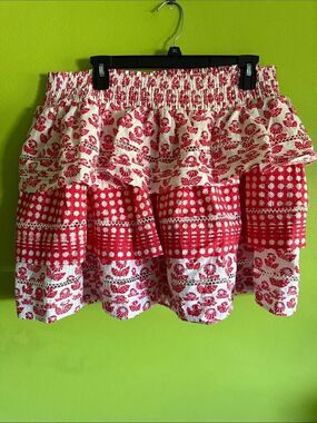 NWT Roller Rabbit/Target Red & White Floral Skirt Size L